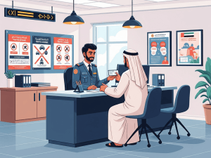 Getting a Driving License in Sharjah - Image of a person in the Driving School - Opening a Traffic File for Driving License in Sharjah Driving School