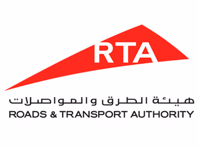 Logo of Roads and Transport Authority (RTA) Dubai, Al Qalam Typing Center authorized driving and vehicle services.
